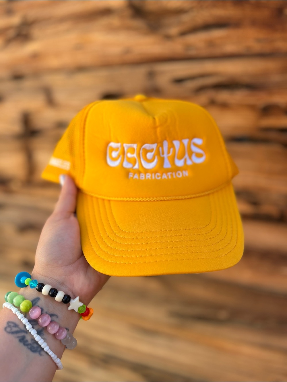 CACTUS FABRICATION | Yellow Mesh Trucker Hat Otto Snapback